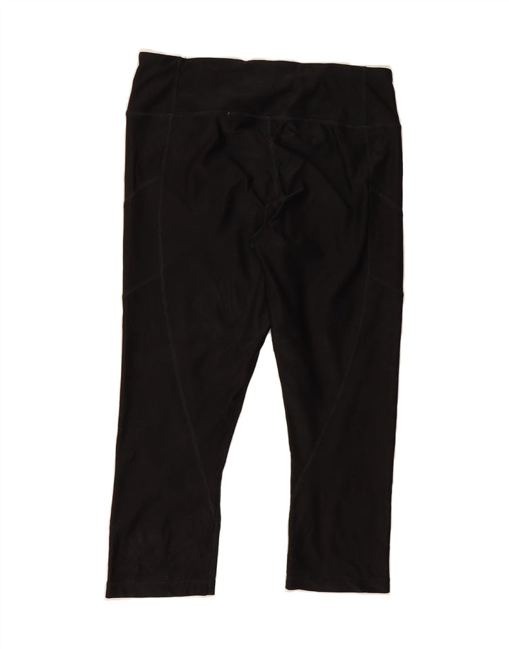 REEBOK Womens Capri Leggings UK 12 Medium  Black Vintage Reebok and Second-Hand Reebok from Messina Hembry 