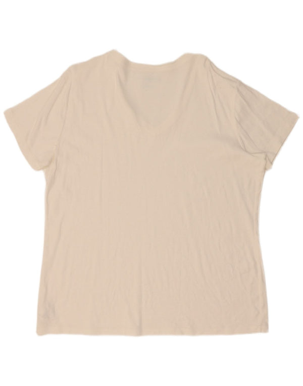 Eddie Bauer Womens T-Shirt Top UK 20 2XL White Cotton
