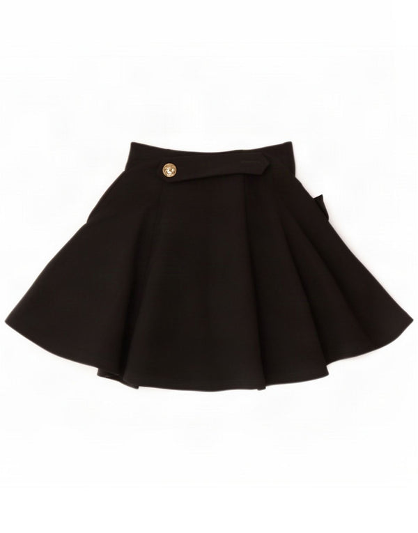 Moschino Womens Wrap Skirt UK 8 Small W24 Black Wool