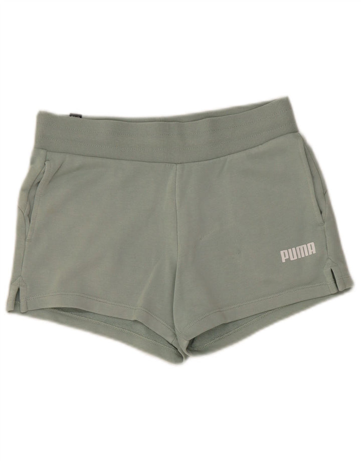 PUMA Womens Sport Shorts UK 6 XS Blue Cotton