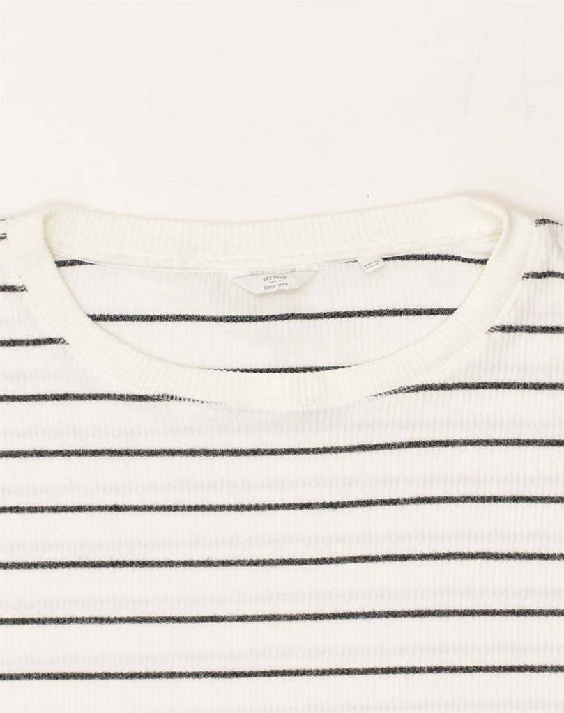 FAT FACE Womens Oversized Top Long Sleeve UK 22 3XL White Striped | Vintage Fat Face | Thrift | Second-Hand Fat Face | Used Clothing | Messina Hembry 