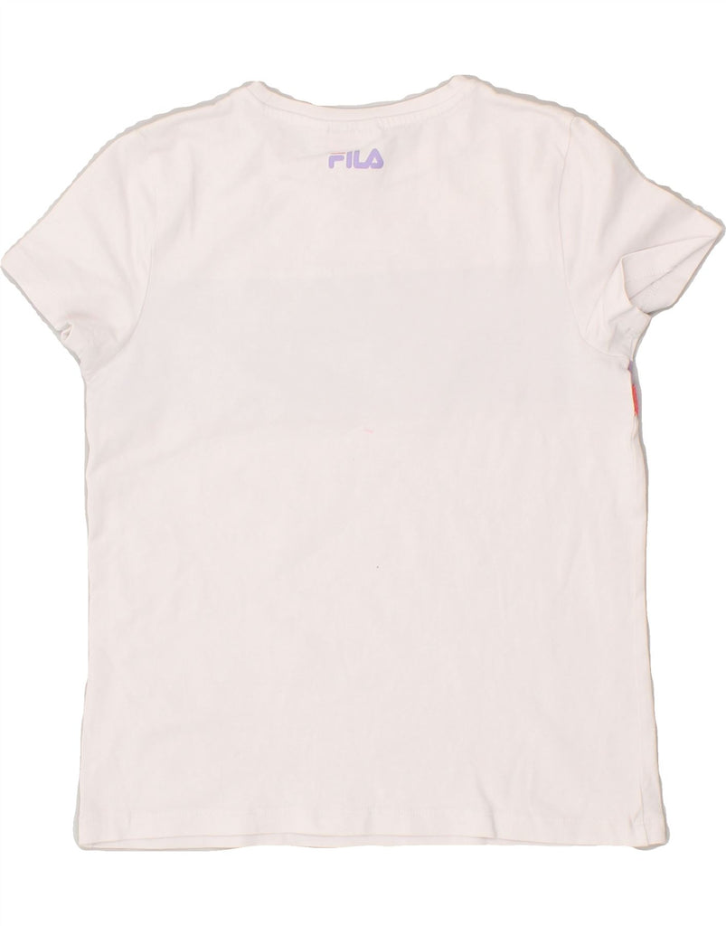 FILA Girls Graphic T-Shirt Top 11-12 Years White Colourblock | Vintage Fila | Thrift | Second-Hand Fila | Used Clothing | Messina Hembry 