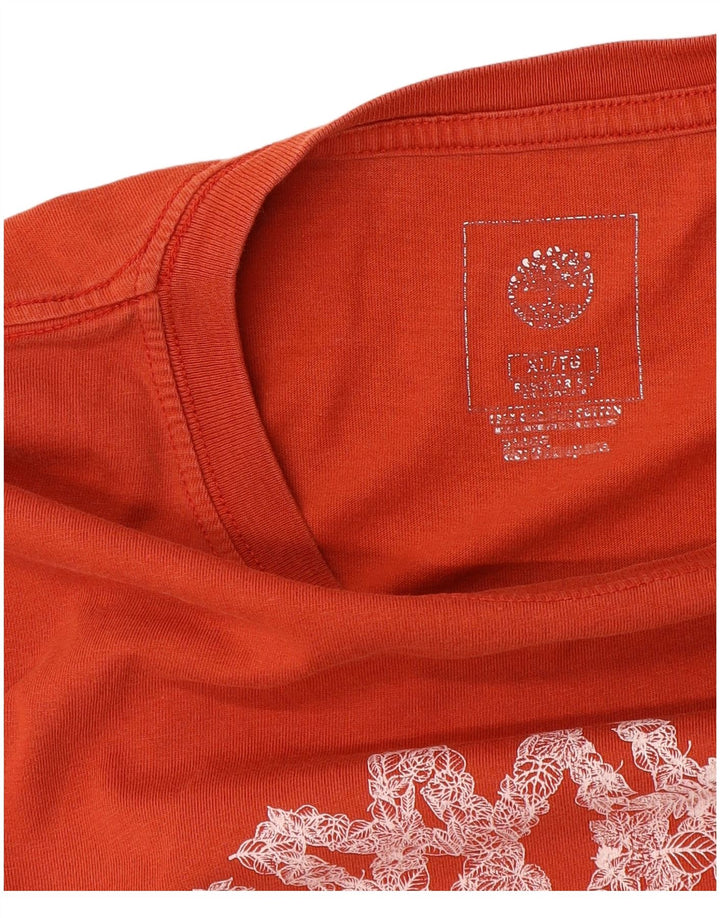 Timberland Mens Regular Fit Graphic T-Shirt Top XL Orange
