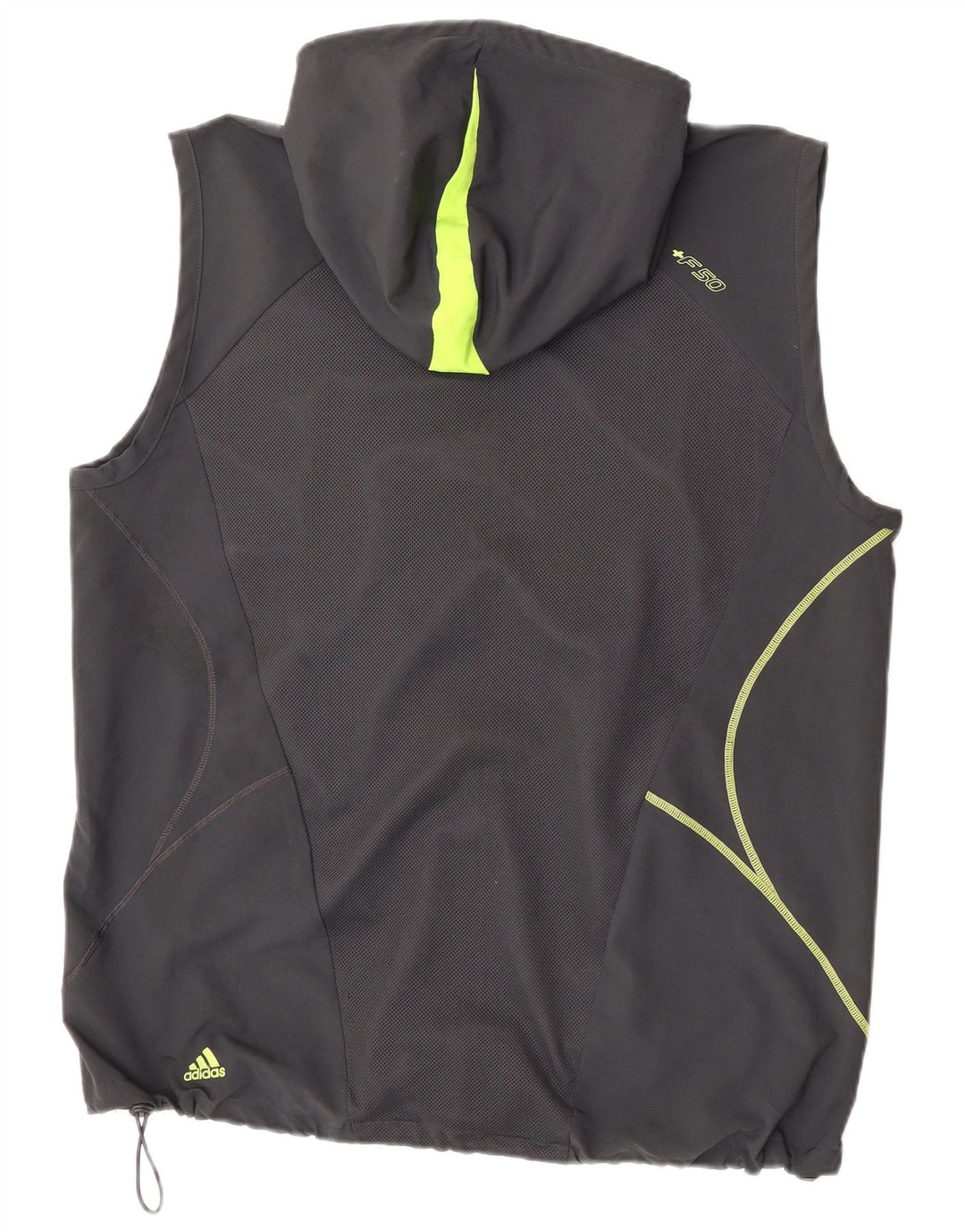 Adidas Mens F50 Hooded Sleeveless Pullover Tracksuit Top Large Grey