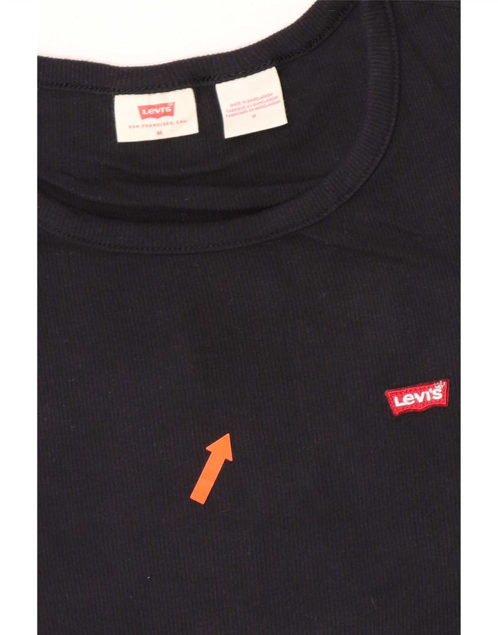 Levi's Womens T-Shirt Top UK 12 Medium Black Cotton