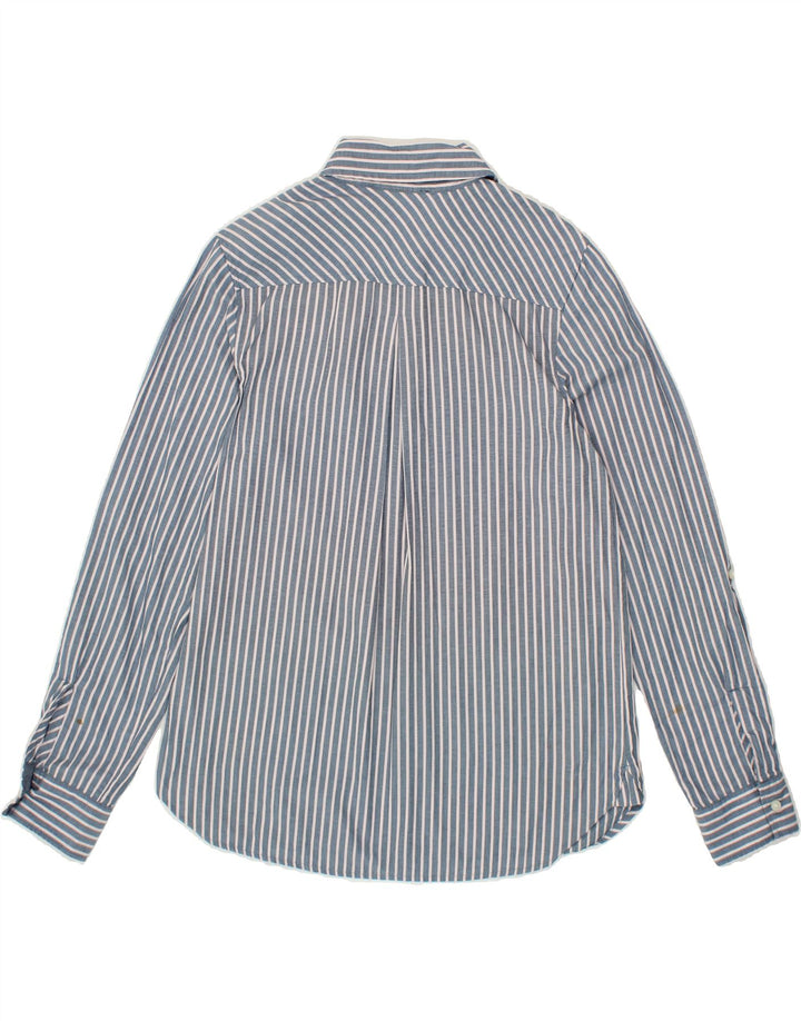 TOMMY HILFIGER Womens Pullover Shirt UK 14 Medium Blue Pinstripe Cotton Vintage Tommy Hilfiger and Second-Hand Tommy Hilfiger from Messina Hembry 