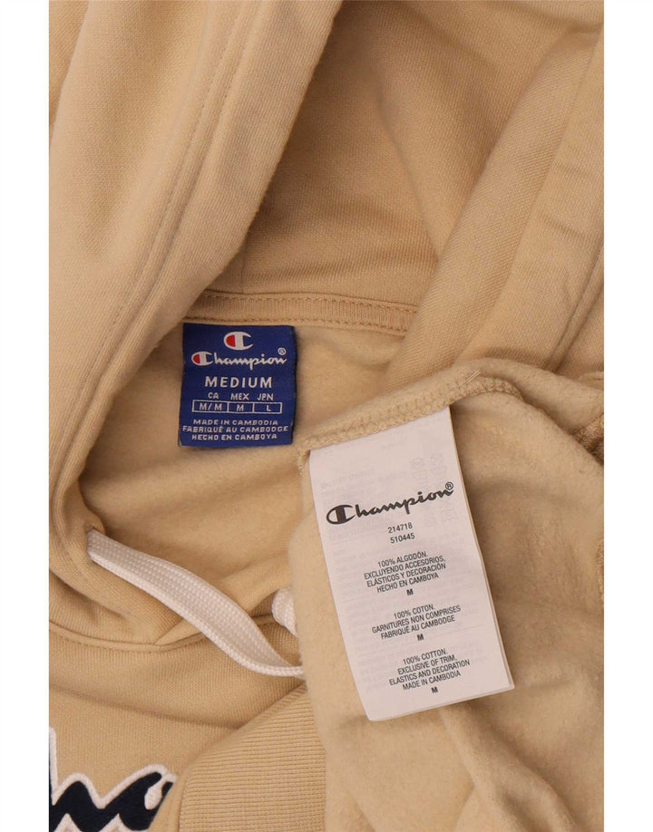 Champion Mens Graphic Regular Fit Hoodie Jumper Medium Beige Cotton