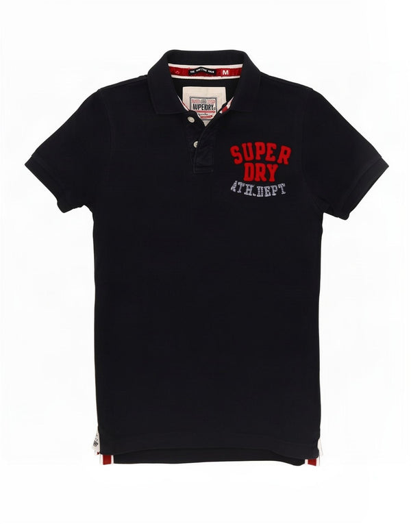 Superdry Mens Graphic Rugby Polo Shirt Medium Navy Blue Cotton