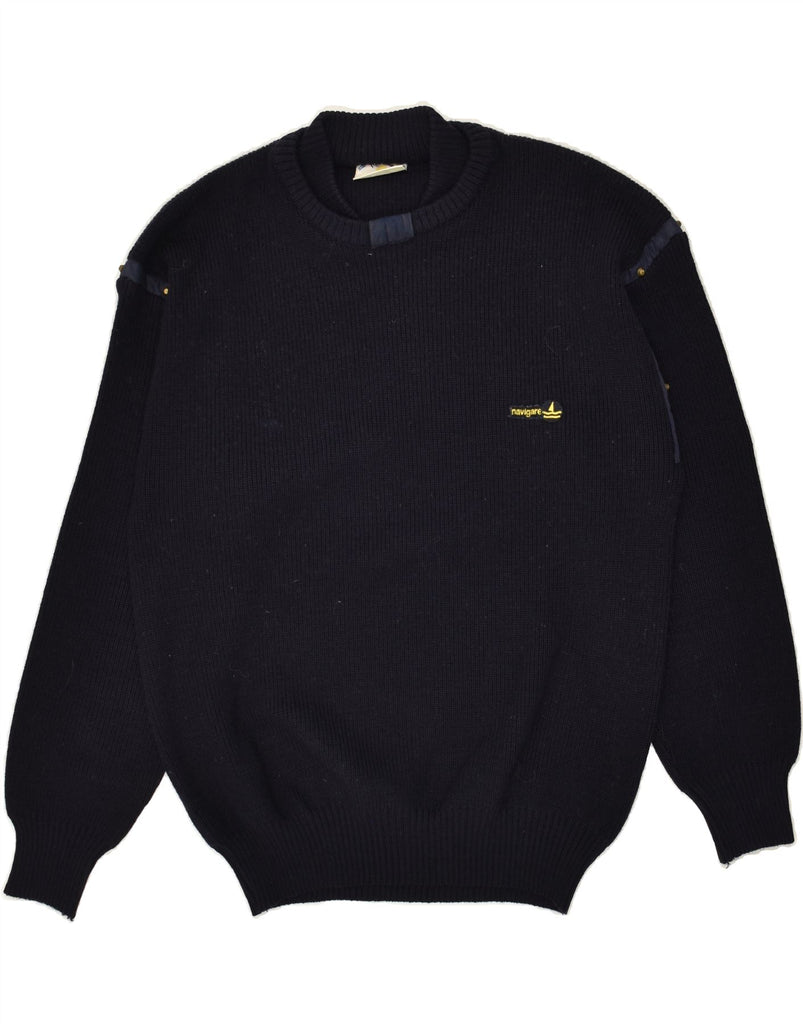 NAVIGARE Mens Crew Neck Jumper Sweater Large Navy Blue | Vintage Navigare | Thrift | Second-Hand Navigare | Used Clothing | Messina Hembry 