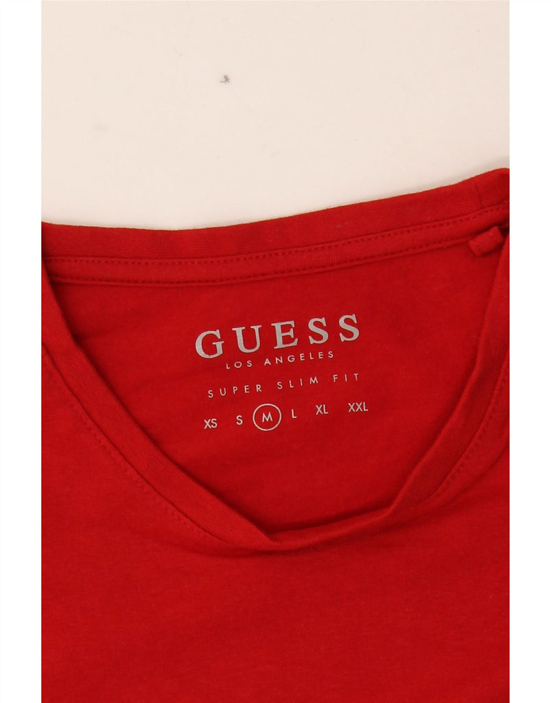 GUESS Mens Extra Slim T-Shirt Top Medium Red Cotton Vintage Guess and Second-Hand Guess from Messina Hembry 