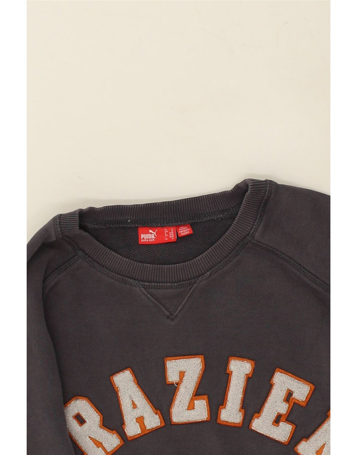 PUMA Mens Graphic Sweatshirt Jumper Medium Grey Cotton | Vintage Puma | Thrift | Second-Hand Puma | Used Clothing | Messina Hembry 