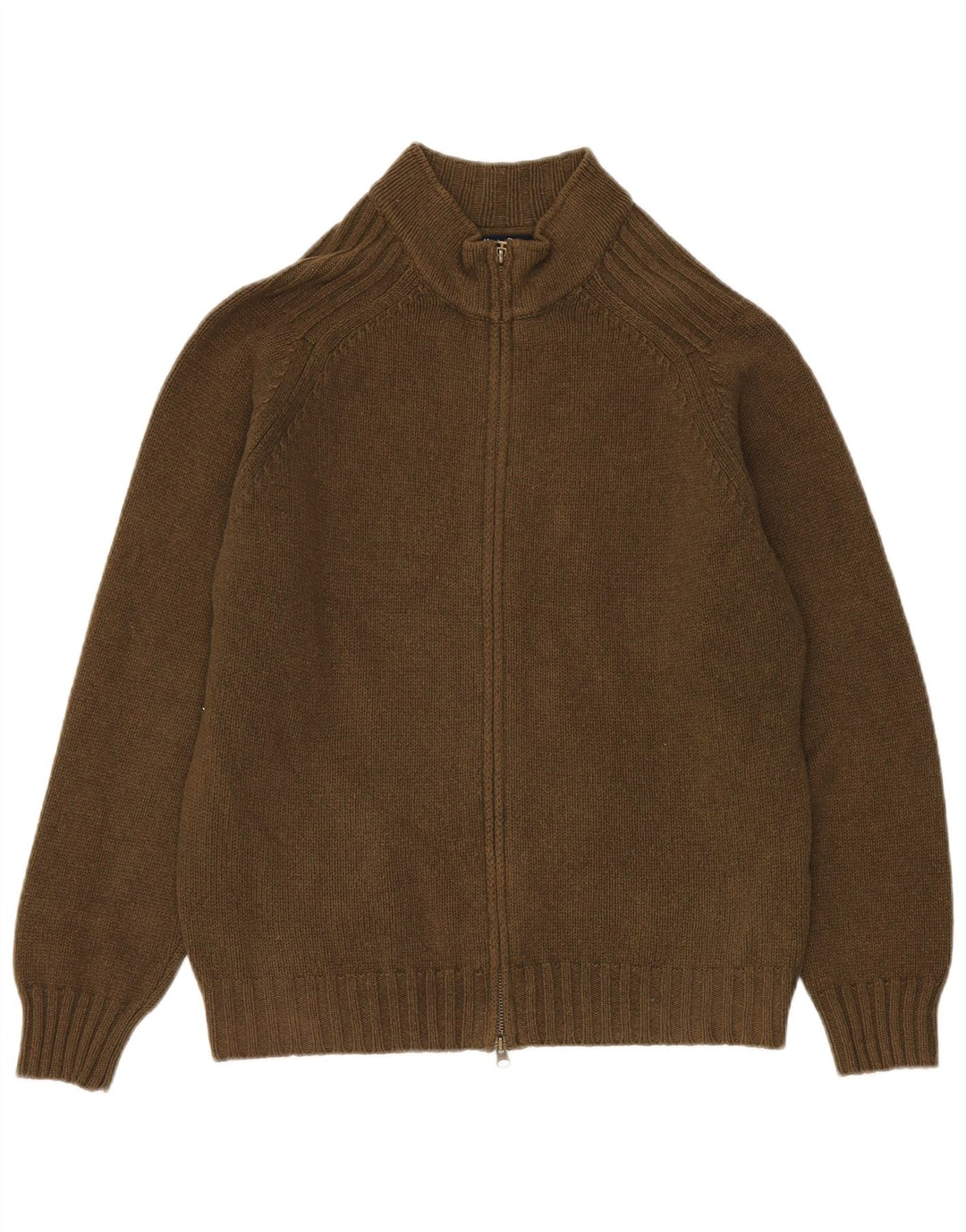 MASSIMO DUTTI Mens Cardigan Sweater Medium Khaki Wool