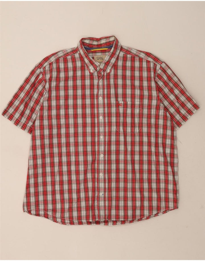 Camel Active Mens Short Sleeve Shirt 2XL Red Check Cotton