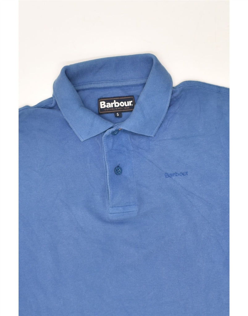 BARBOUR Mens Polo Shirt Small Blue Cotton | Vintage Barbour | Thrift | Second-Hand Barbour | Used Clothing | Messina Hembry 