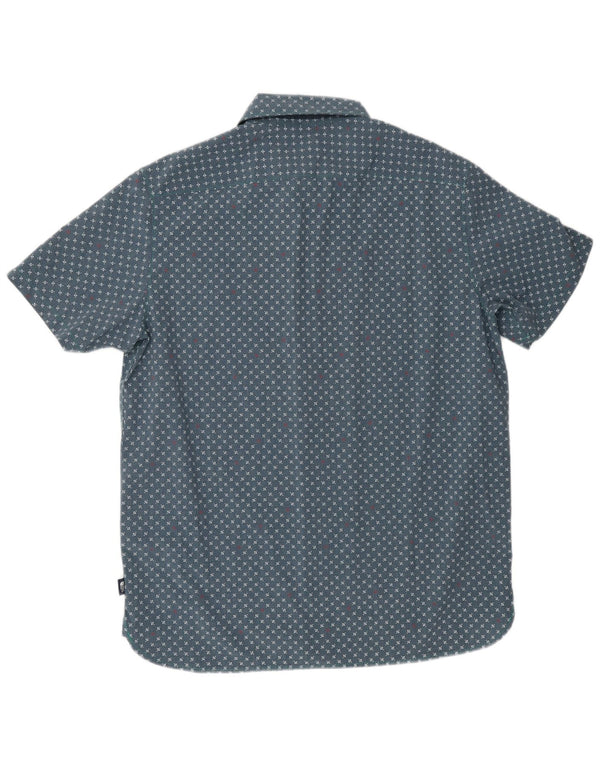 THE NORTH FACE Mens Short Sleeve Shirt Large Blue Geometric Polyester
