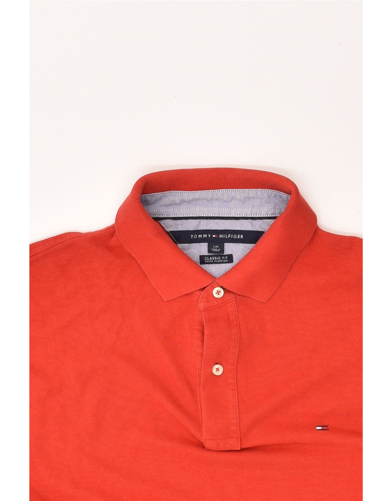 TOMMY HILFIGER Mens Classic Fit Polo Shirt Large Red Cotton | Vintage Tommy Hilfiger | Thrift | Second-Hand Tommy Hilfiger | Used Clothing | Messina Hembry 