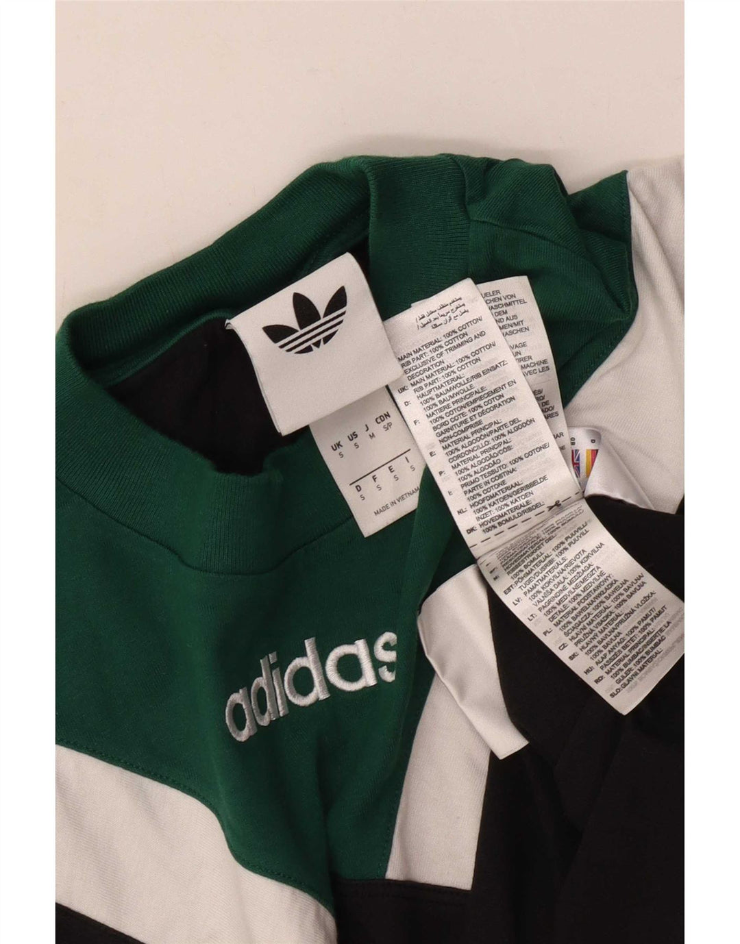 Adidas Mens T-Shirt Top Small Black Colourblock Cotton