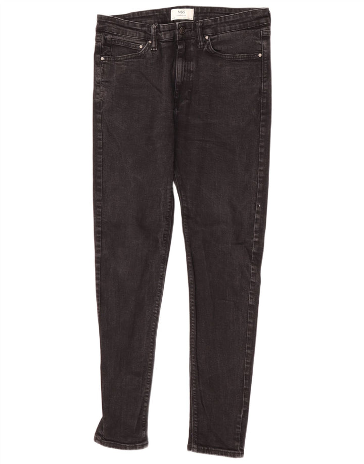Marks & Spencer Womens Skinny Jeans W34 L33 Black Cotton