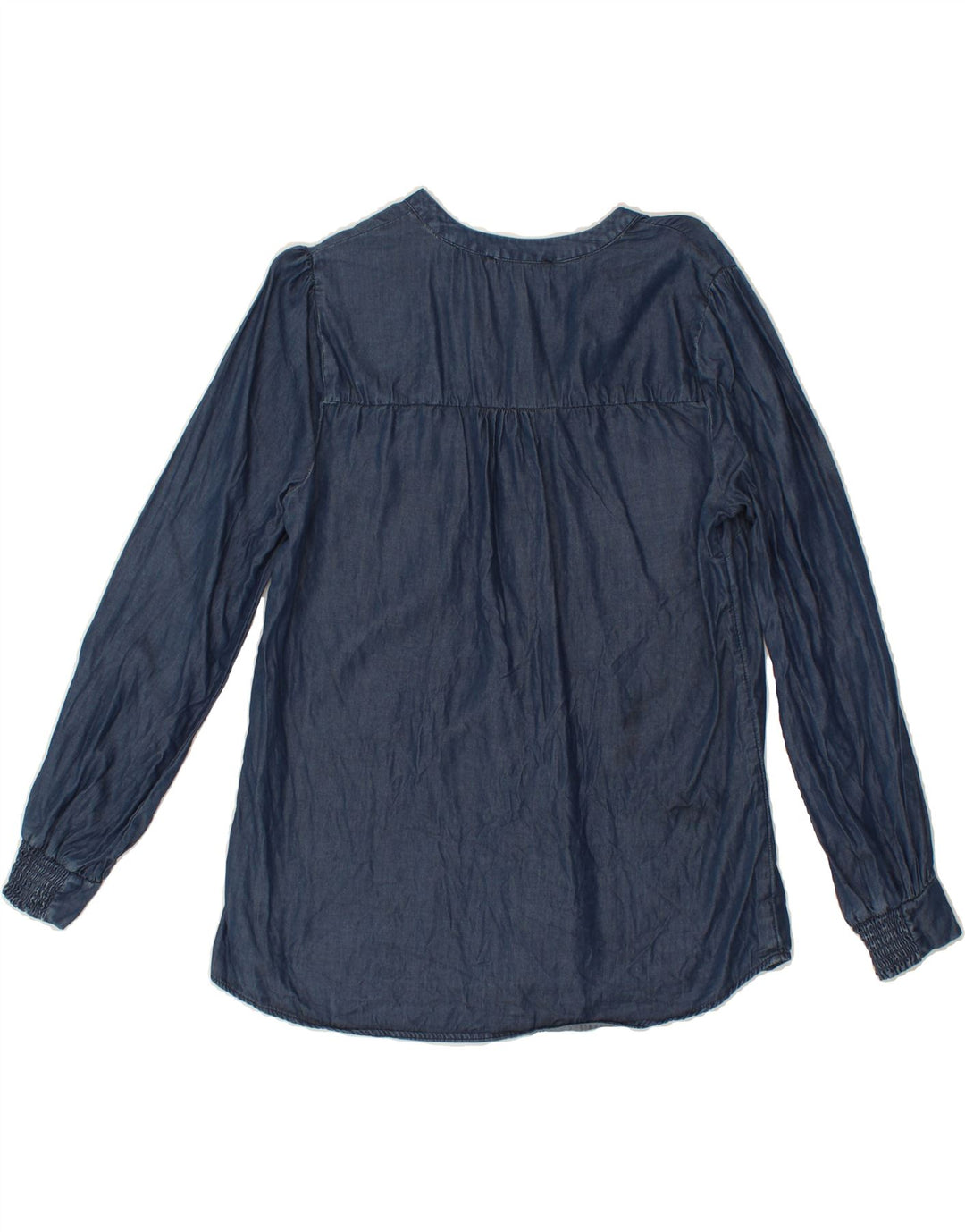 OASIS Womens Shirt Blouse UK 14 Large Navy Blue Lyocell Vintage Oasis and Second-Hand Oasis from Messina Hembry 