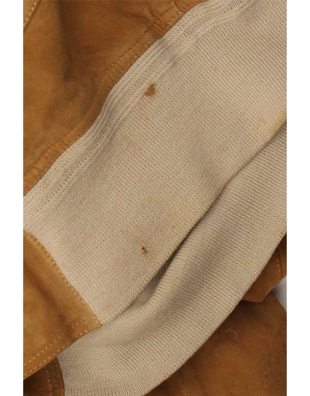Vintage Mens Suede Bomber Jacket IT 52 XL Beige Leather