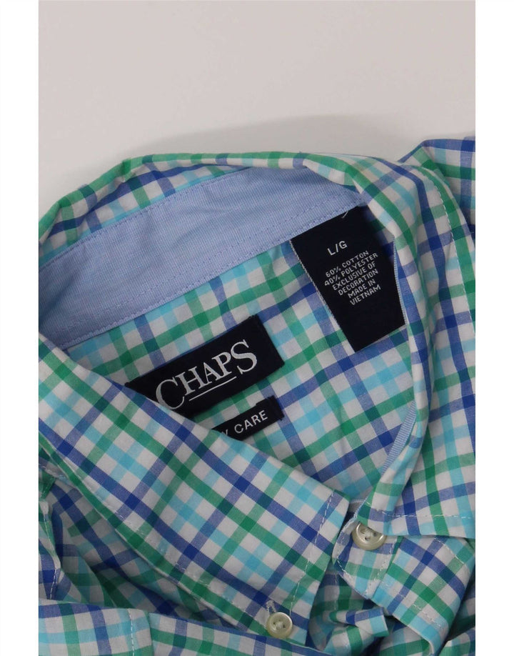 Chaps Mens Short Sleeve Shirt Large Multicoloured Gingham Cotton