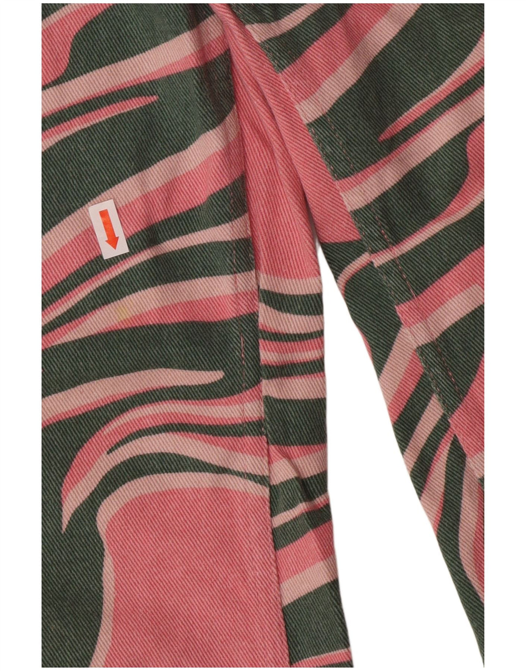 Lucy & Yak Womens High Waist Loose Jeans W28 L29  Pink Animal Print Cotton