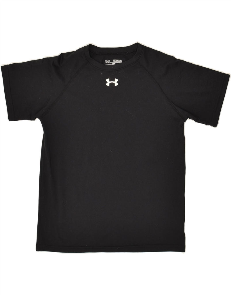 UNDER ARMOUR Boys Heat Gear T-Shirt Top 9-10 Years Medium Black Polyester | Vintage Under Armour | Thrift | Second-Hand Under Armour | Used Clothing | Messina Hembry 