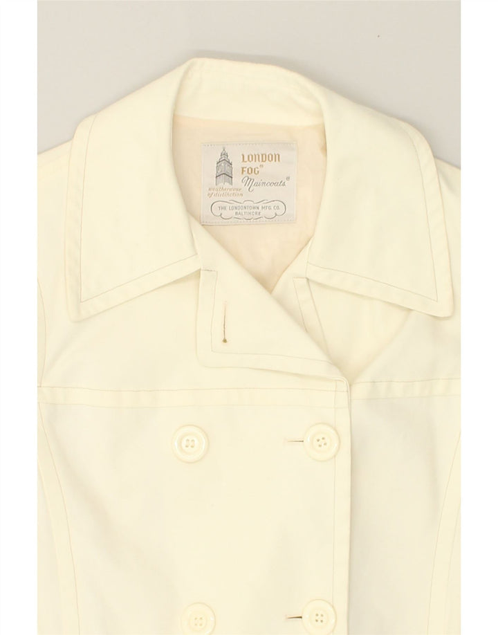 LONDON FOG Womens Double Breasted Coat UK 12 Medium Beige Polyester | Vintage London Fog | Thrift | Second-Hand London Fog | Used Clothing | Messina Hembry 