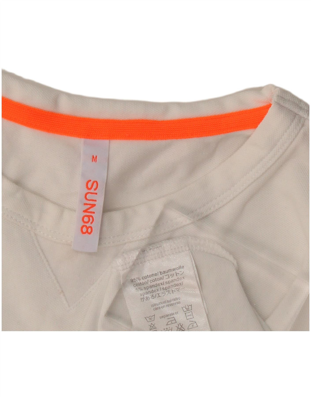 SUN68 Mens T-Shirt Top Medium White Cotton