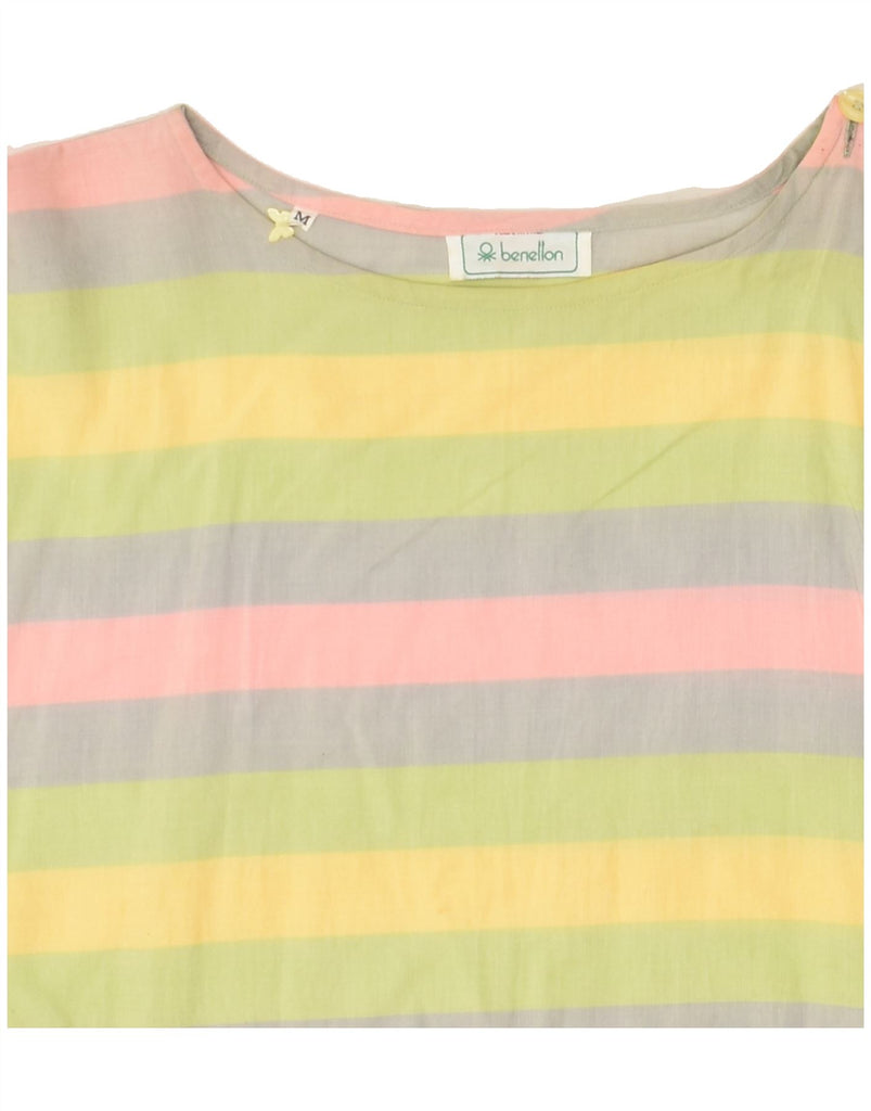 BENETTON Womens Oversized Basic Dress UK 14 Medium Multicoloured Striped Vintage Benetton and Second-Hand Benetton from Messina Hembry 