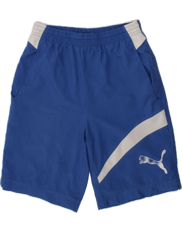 PUMA Boys Graphic Sport Shorts 13-14 Years  Blue Polyester Vintage Puma and Second-Hand Puma from Messina Hembry 
