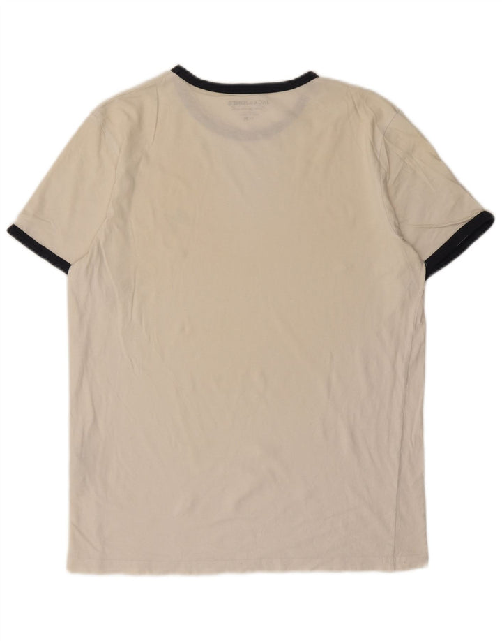 Jack & Jones Mens T-Shirt Top Medium White Cotton