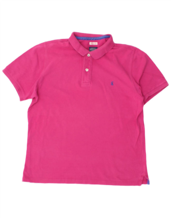 JOULES Mens Classic Fit Polo Shirt Medium Pink Cotton