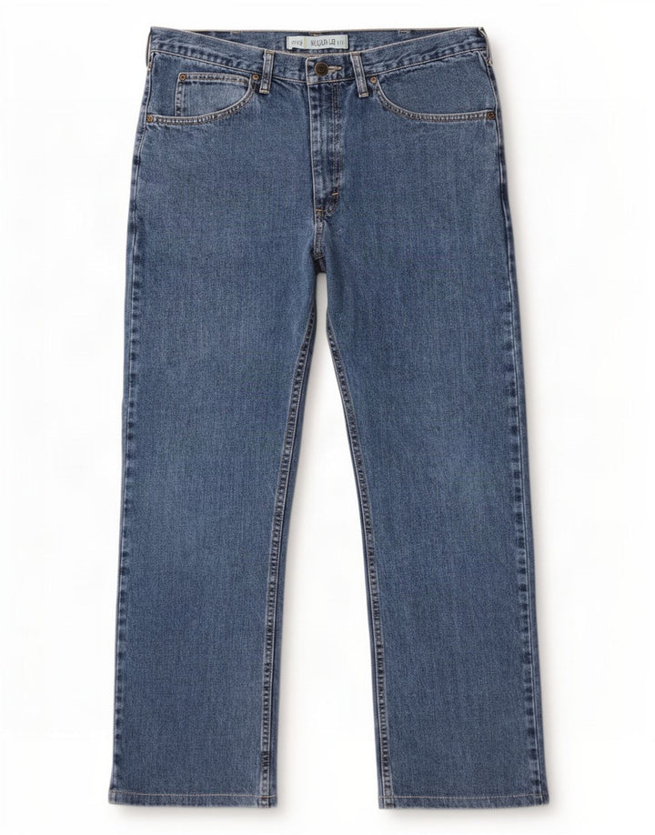 Lee Mens Regular Fit Straight Jeans W36 L32 Blue Cotton