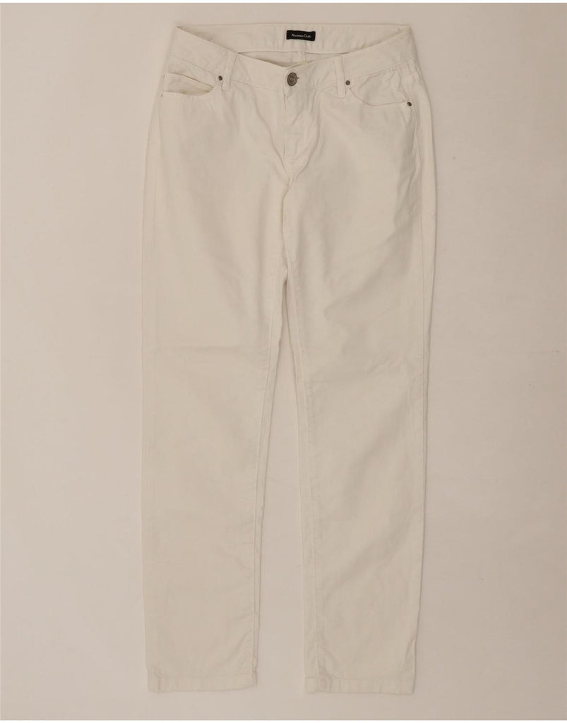 MASSIMO DUTTI Womens Straight Casual Trousers EU 40 Medium W30 L31 White Vintage Massimo Dutti and Second-Hand Massimo Dutti from Messina Hembry 