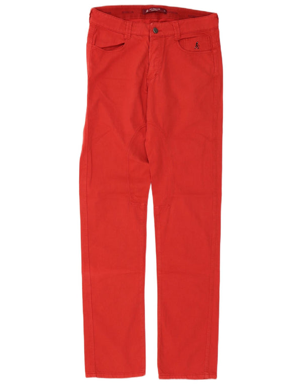 SIVIGLIA Mens Straight Casual Trousers W31 L34 Red Cotton