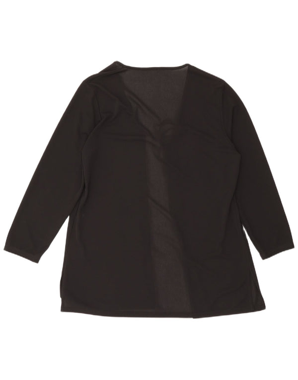 Vintage Womens Long Sleeve Cardigan Top UK 16 Large Black Polyester