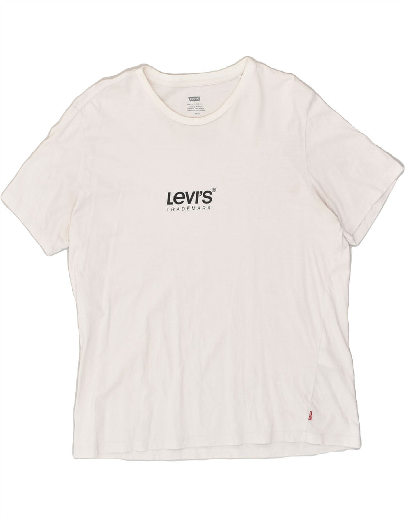 LEVI'S Mens T-Shirt Top Large White Cotton | Vintage Levi's | Thrift | Second-Hand Levi's | Used Clothing | Messina Hembry 