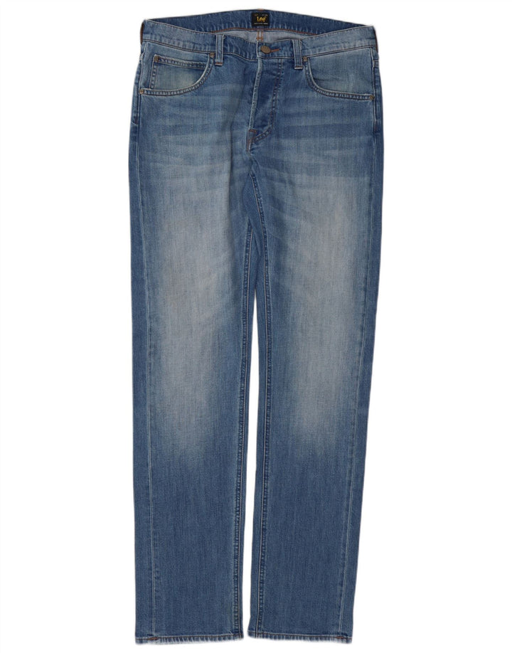 Lee Mens Daren Straight Jeans W32 L34 Blue Cotton
