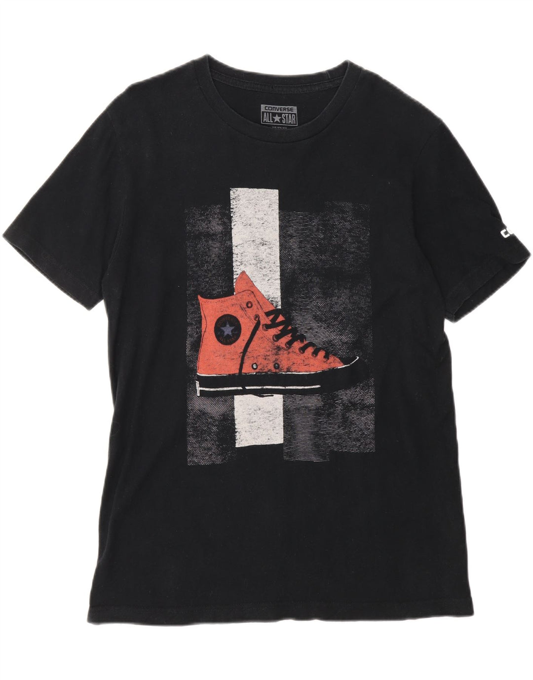 CONVERSE Mens Chuck Taylor Graphic T-Shirt Top XS Black Vintage Converse and Second-Hand Converse from Messina Hembry 