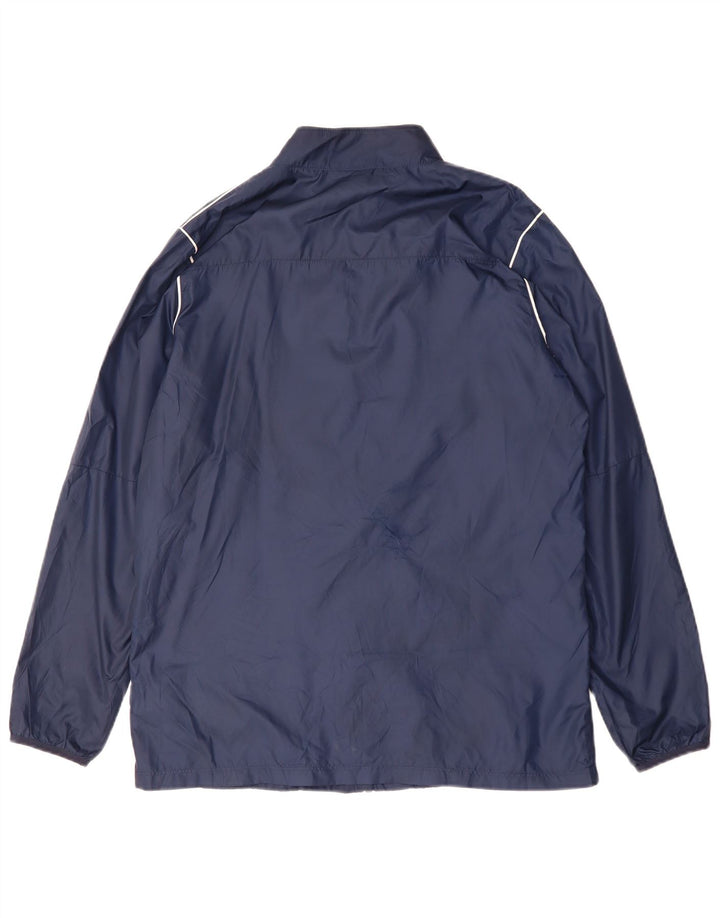 NIKE Mens Graphic Rain Jacket UK 40 Large Navy Blue Polyester