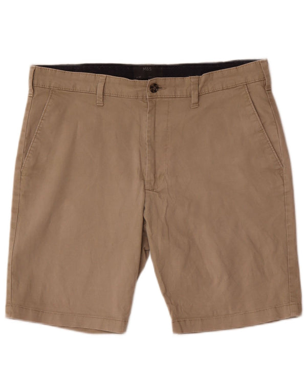 Marks & Spencer Mens Chino Shorts W34 Large Brown Cotton