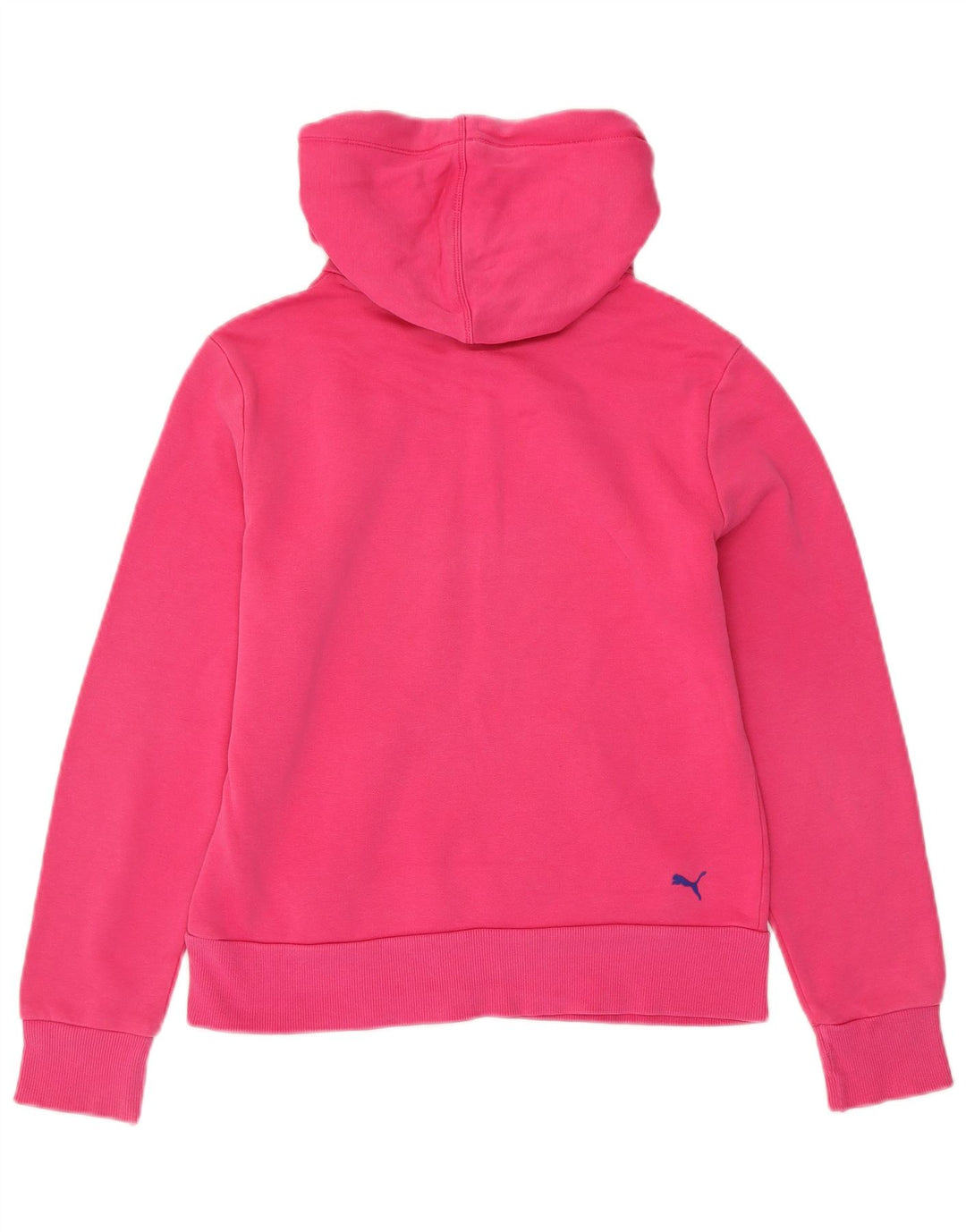 PUMA Womens Graphic Hoodie Jumper UK 12 Medium Pink Cotton