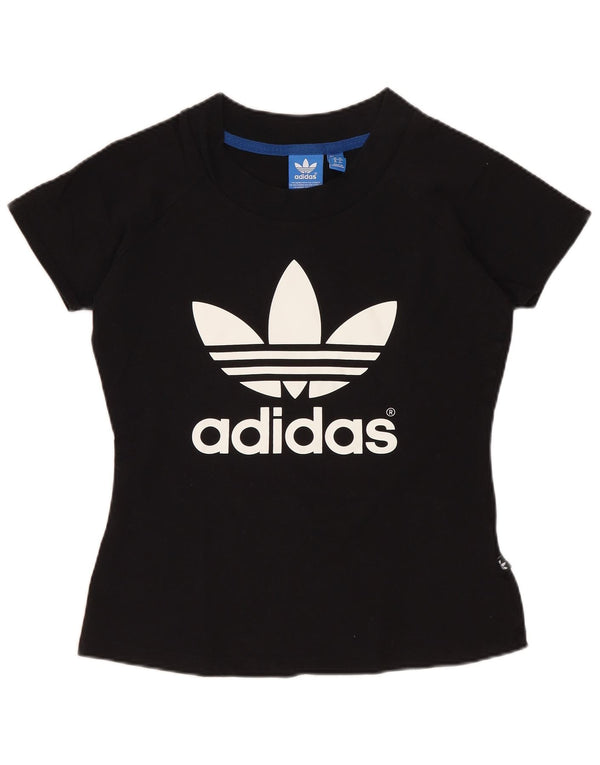 Adidas Womens Graphic T-Shirt Top UK 10 Small Black