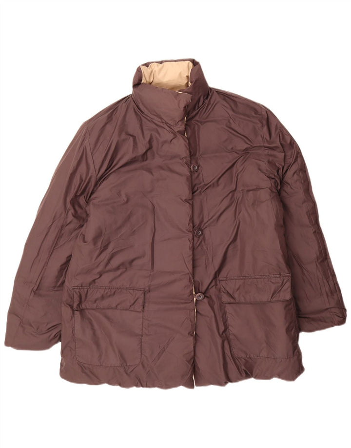 Vintage Womens Reversible Padded Coat IT 44 Medium Beige