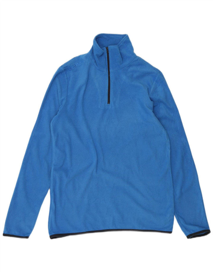 LOTTO Mens Zip Neck Fleece Jumper Medium Blue Polyester