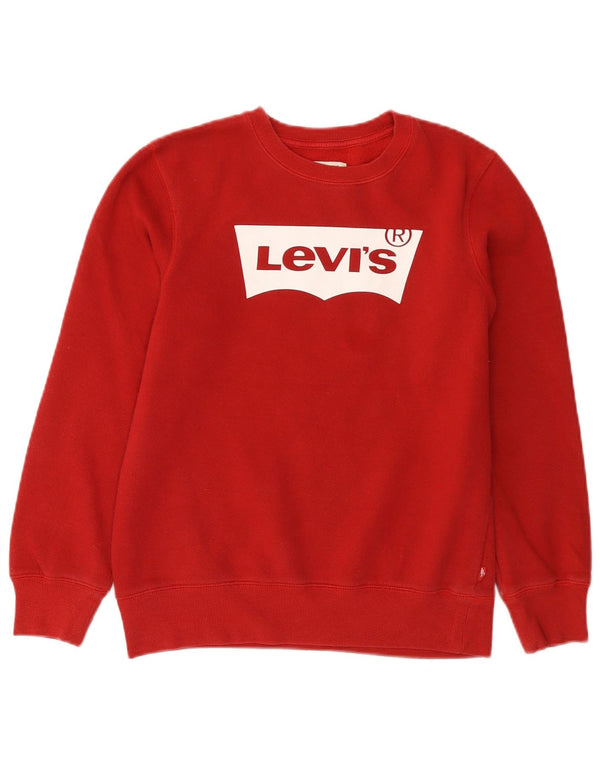 Levi's Boys Graphic Sweatshirt Jumper 15-16 Years Burgundy Cotton