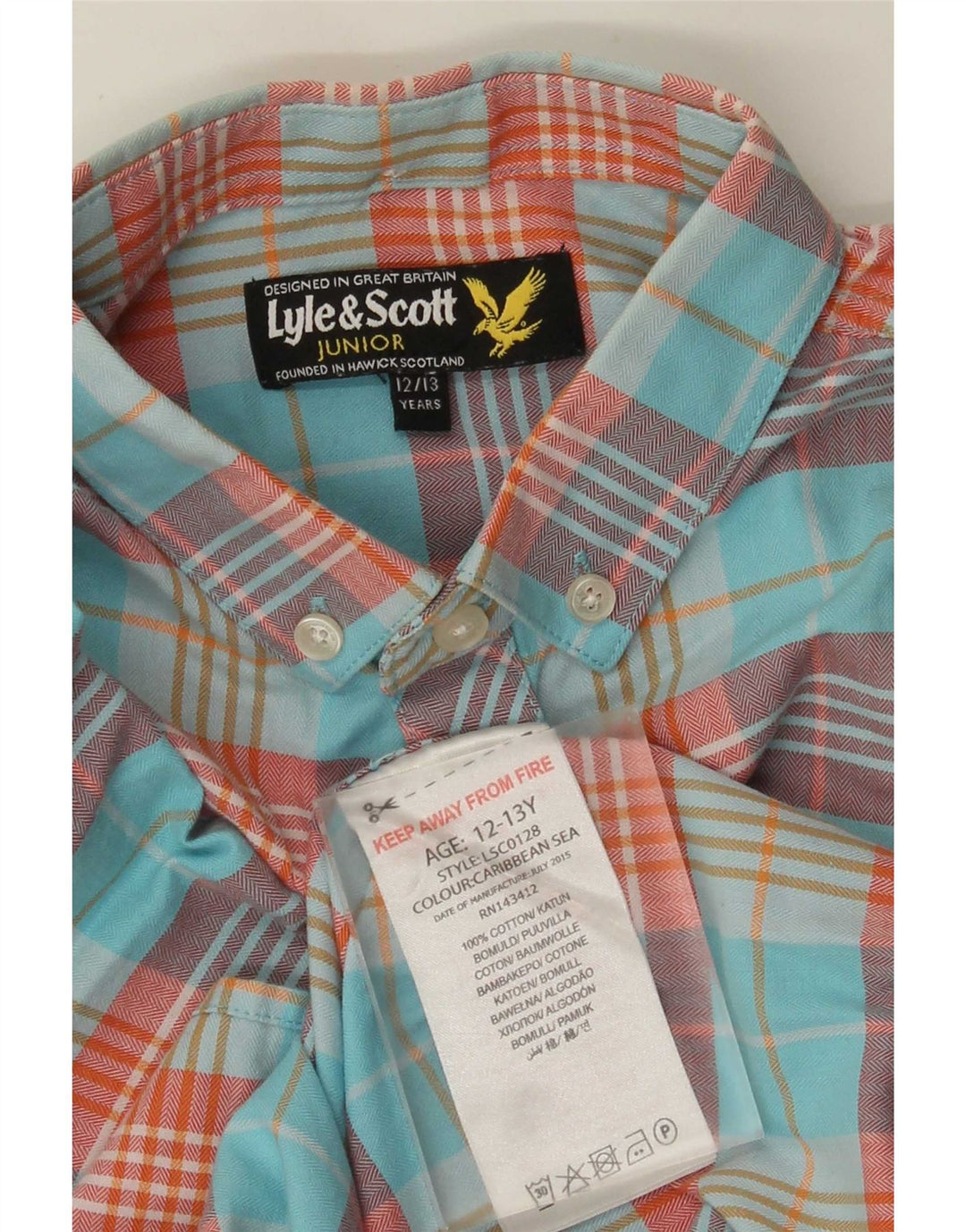 Lyle & Scott Boys Short Sleeve Shirt 12-13 Years Multicoloured Check Cotton