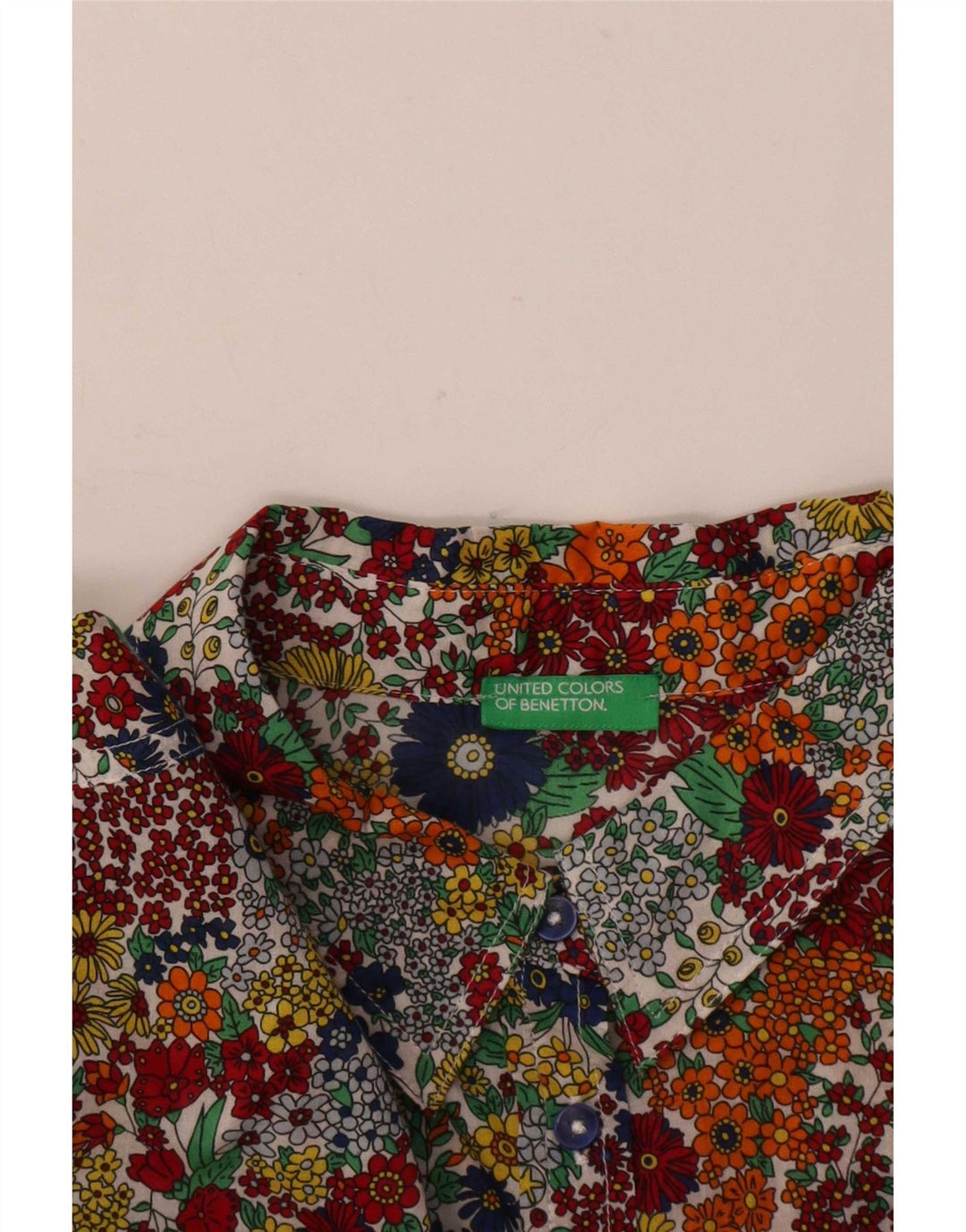 Benetton Womens Shirt UK 14 Large Multicoloured Floral