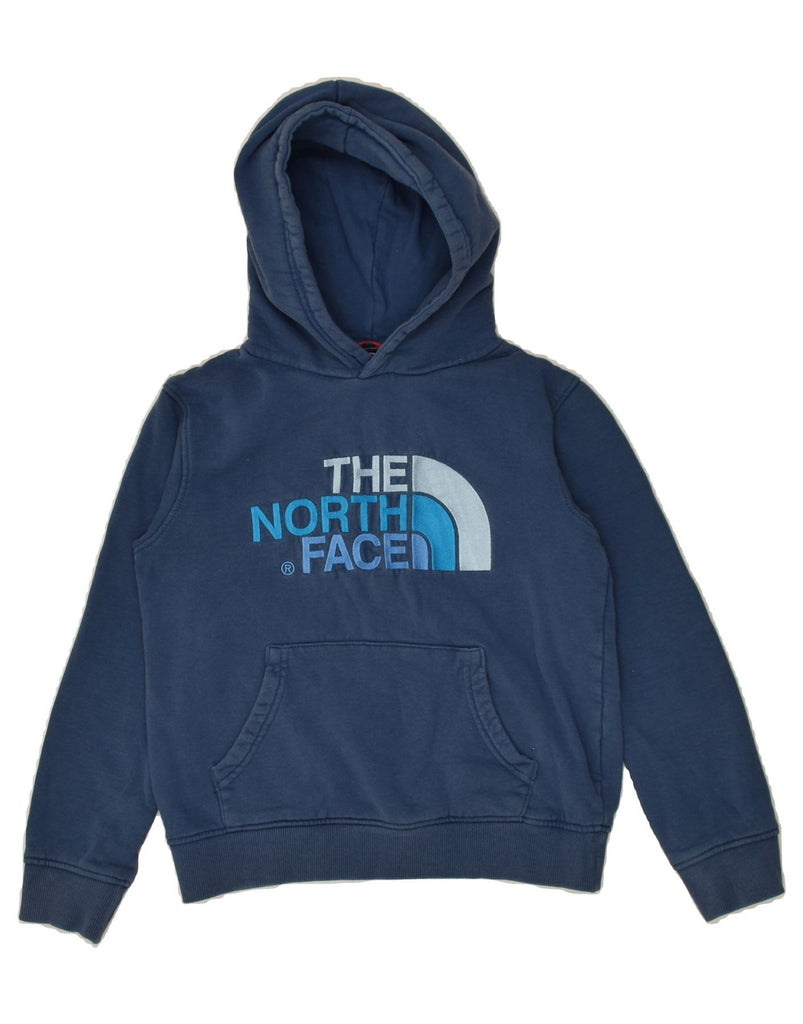 THE NORTH FACE Boys Graphic Hoodie Jumper 7-8 Years Medium Navy Blue | Vintage The North Face | Thrift | Second-Hand The North Face | Used Clothing | Messina Hembry 